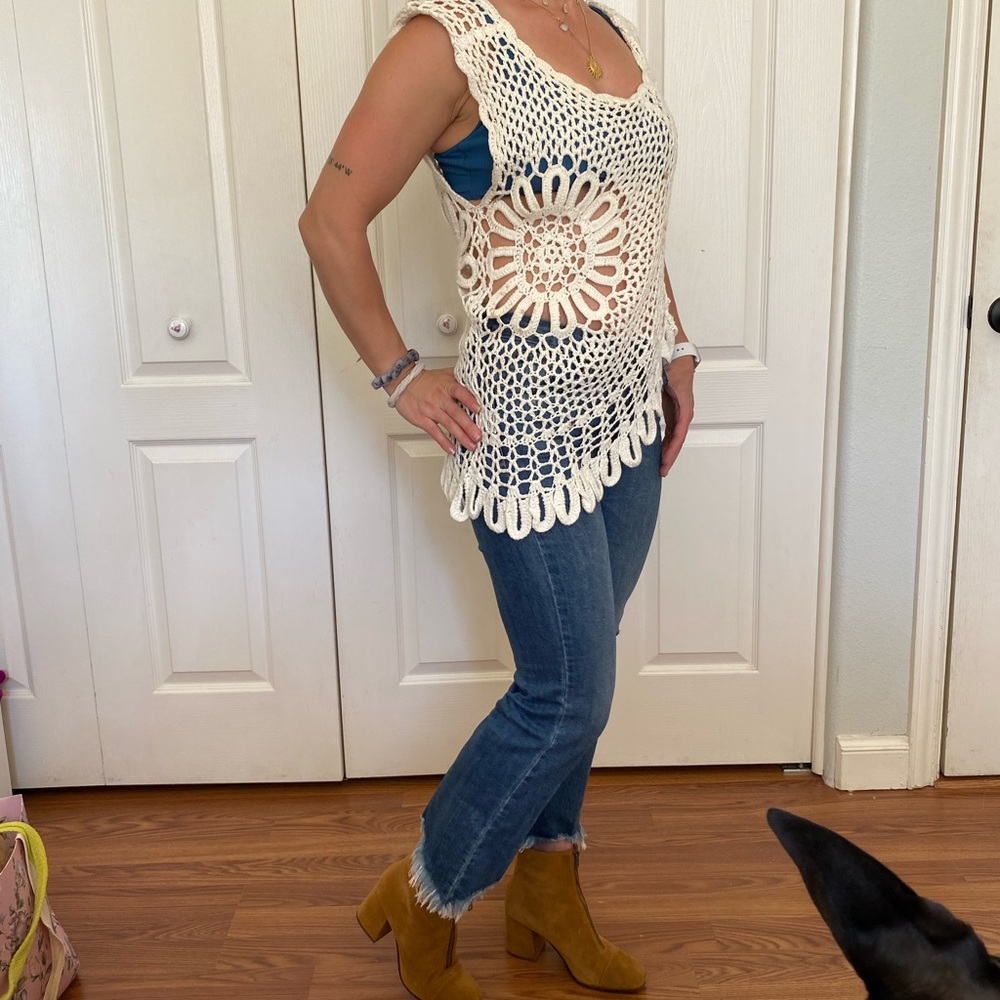 Boho mesh top